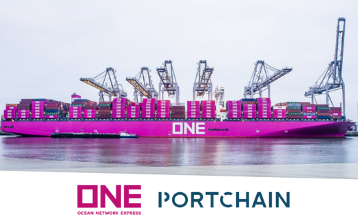 ONE container vessel in pink